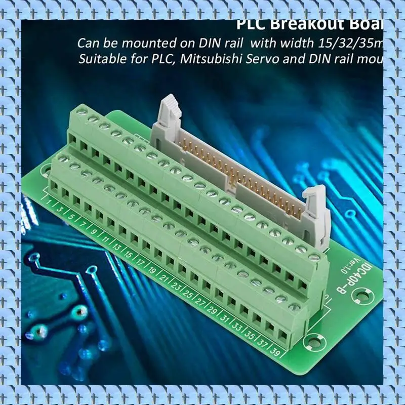NOCM 3X IDC40P 40-контактная соединительная плата, разъем клеммной колодки, интерфейс ПЛК с кронштейном, для ПЛК, крепление на DIN-рейку
NOCM 3X IDC40P 40-контактная соединительная плата, разъем клеммной колодки, интерфейс ПЛК с кронштейном, для ПЛК, крепление на DIN-рейку