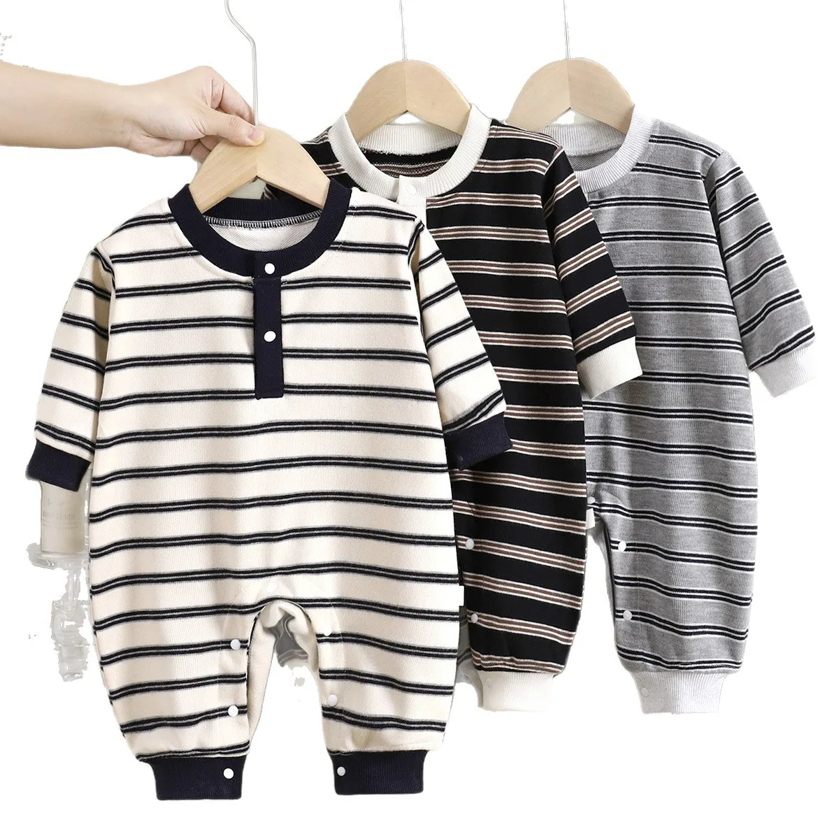 Casual stripes Baby Jumpsuits Cotton Toddler Rompers for Boys Long Sleeves Baby Onesies Soft Breathable rompear
Casual stripes Baby Jumpsuits Cotton Toddler Rompers for Boys Long Sleeves Baby Onesies Soft Breathable rompear