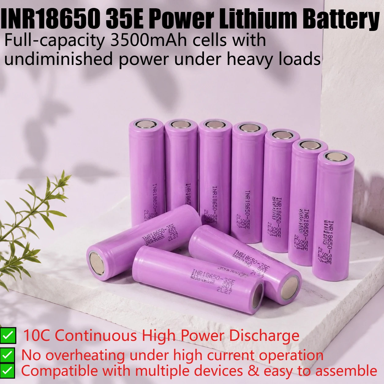 INR18650-35E power battery, 3.7V 3500mAh 10C discharge rate, micro idle consumption control, real-time current homogenization
INR18650-35E power battery, 3.7V 3500mAh 10C discharge rate, micro idle consumption control, real-time current homogenization