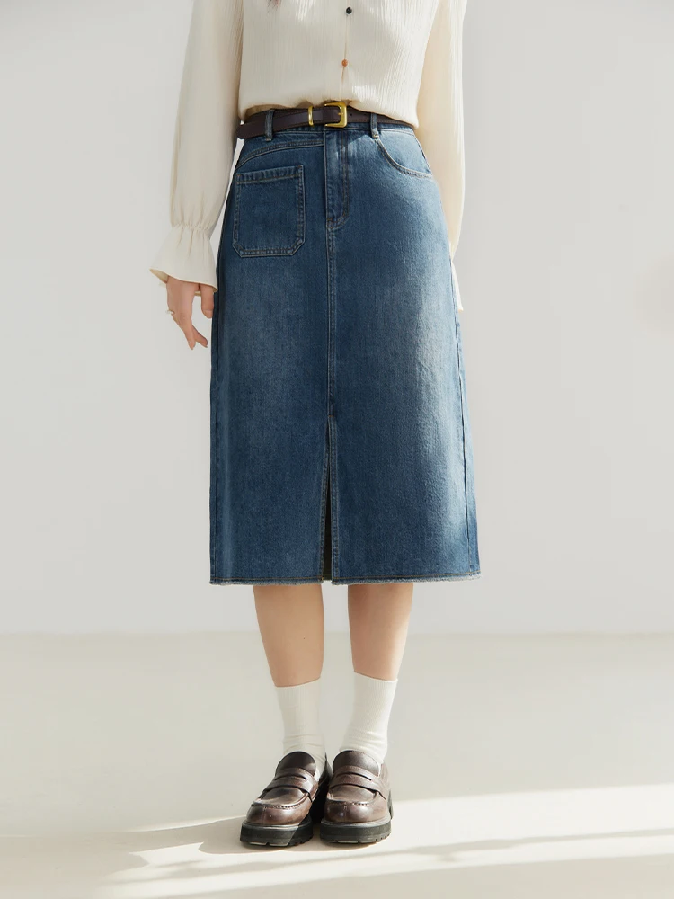 DUSHU High Waist Women Denim Blue Knee-Length Skirts Hem Retro Raw Edge Design Slit Skirt Spring Female Denim Skirt 24DS81126
DUSHU High Waist Women Denim Blue Knee-Length Skirts Hem Retro Raw Edge Design Slit Skirt Spring Female Denim Skirt 24DS81126