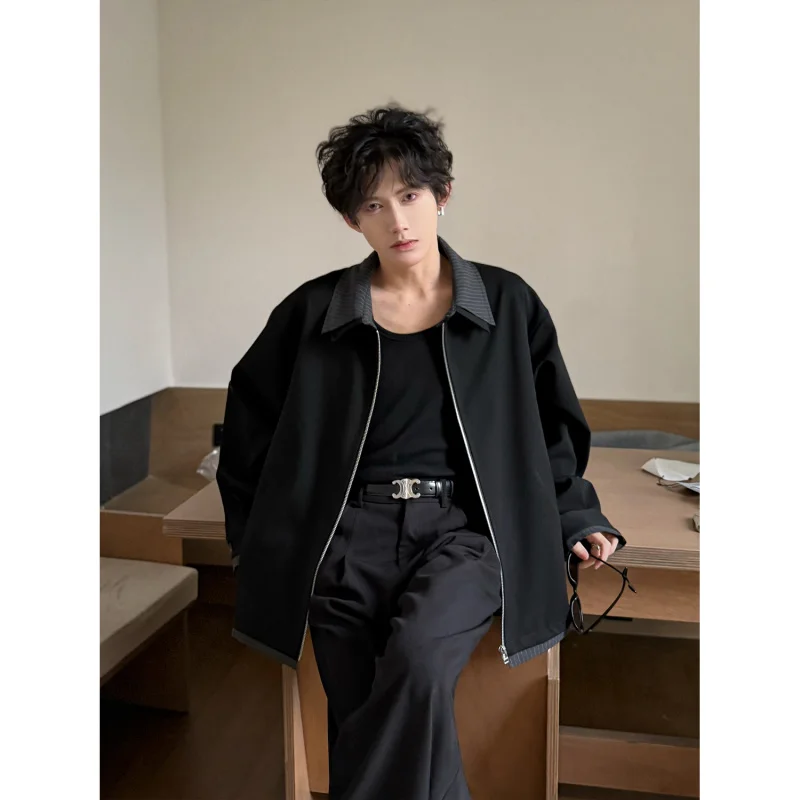 oulder Padded Double Collar Jaet Striped Splicing Loose Fit Design American Sle Men's Spring Autumn Outerwear Coat
oulder Padded Double Collar Jaet Striped Splicing Loose Fit Design American Sle Men's Spring Autumn Outerwear Coat