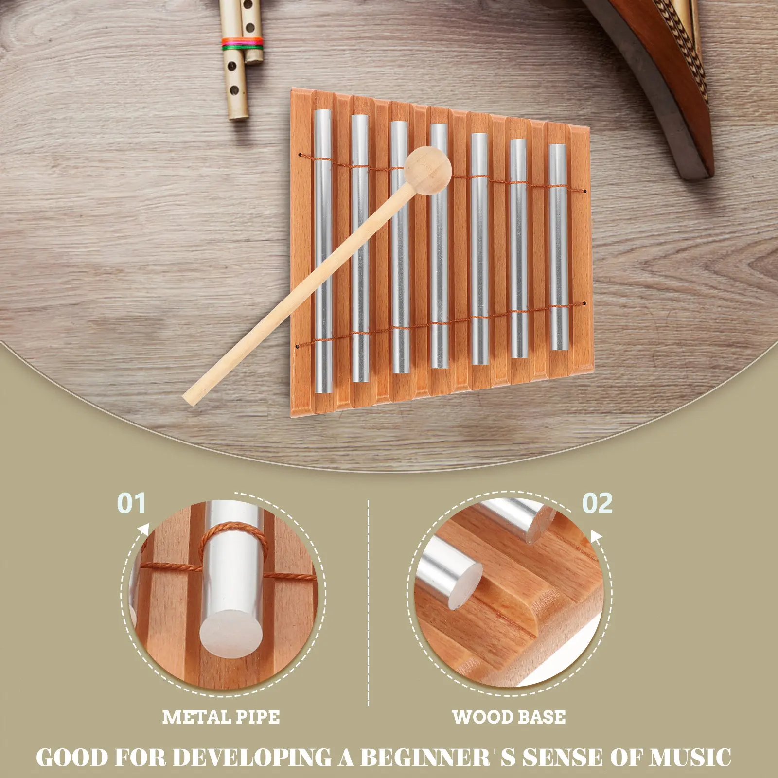 1Set Wooden Classroom Chime Set 7-Tone Percussion Instrument for Music Education Calming Teaching Yoga Meditation
1Set Wooden Classroom Chime Set 7-Tone Percussion Instrument for Music Education Calming Teaching Yoga Meditation