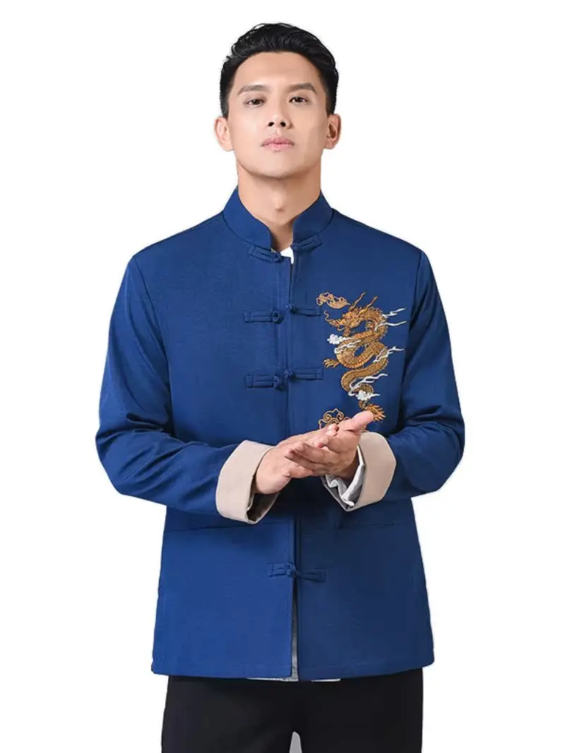 Ele Dragon Pattern Embroidered Jaet for Middle-Aged And ly Men Spring Autumn Faionable Chinese Sle Button up Coat
Ele Dragon Pattern Embroidered Jaet for Middle-Aged And ly Men Spring Autumn Faionable Chinese Sle Button up Coat