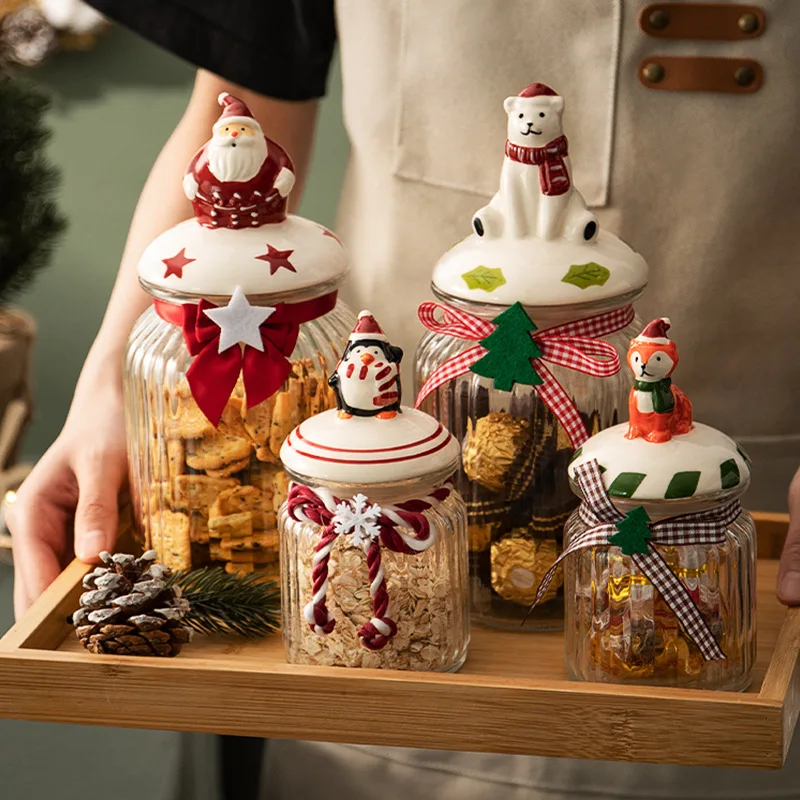 Cartoon Christmas Style Candy Jars Glass Container Chocolate Cookie Candy Box Storage Bottle Kitchen Jars with Lids
Cartoon Christmas Style Candy Jars Glass Container Chocolate Cookie Candy Box Storage Bottle Kitchen Jars with Lids