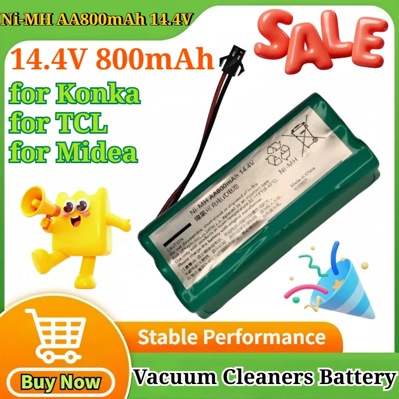 New AA 14.4V 800mAh Ni-MH Battery for Konka for TCL for Midea Robot Vacuum Cleaners Battery Accessories Long Lasting Performance
New AA 14.4V 800mAh Ni-MH Battery for Konka for TCL for Midea Robot Vacuum Cleaners Battery Accessories Long Lasting Performance