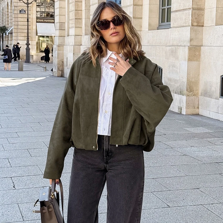 Linad Street Chic Green Zipper Coats For Woman Autumn Elegant Long Sleeve Jackets 2025 Casual Brown Turn Down Collar Outerwear
Linad Street Chic Green Zipper Coats For Woman Autumn Elegant Long Sleeve Jackets 2025 Casual Brown Turn Down Collar Outerwear