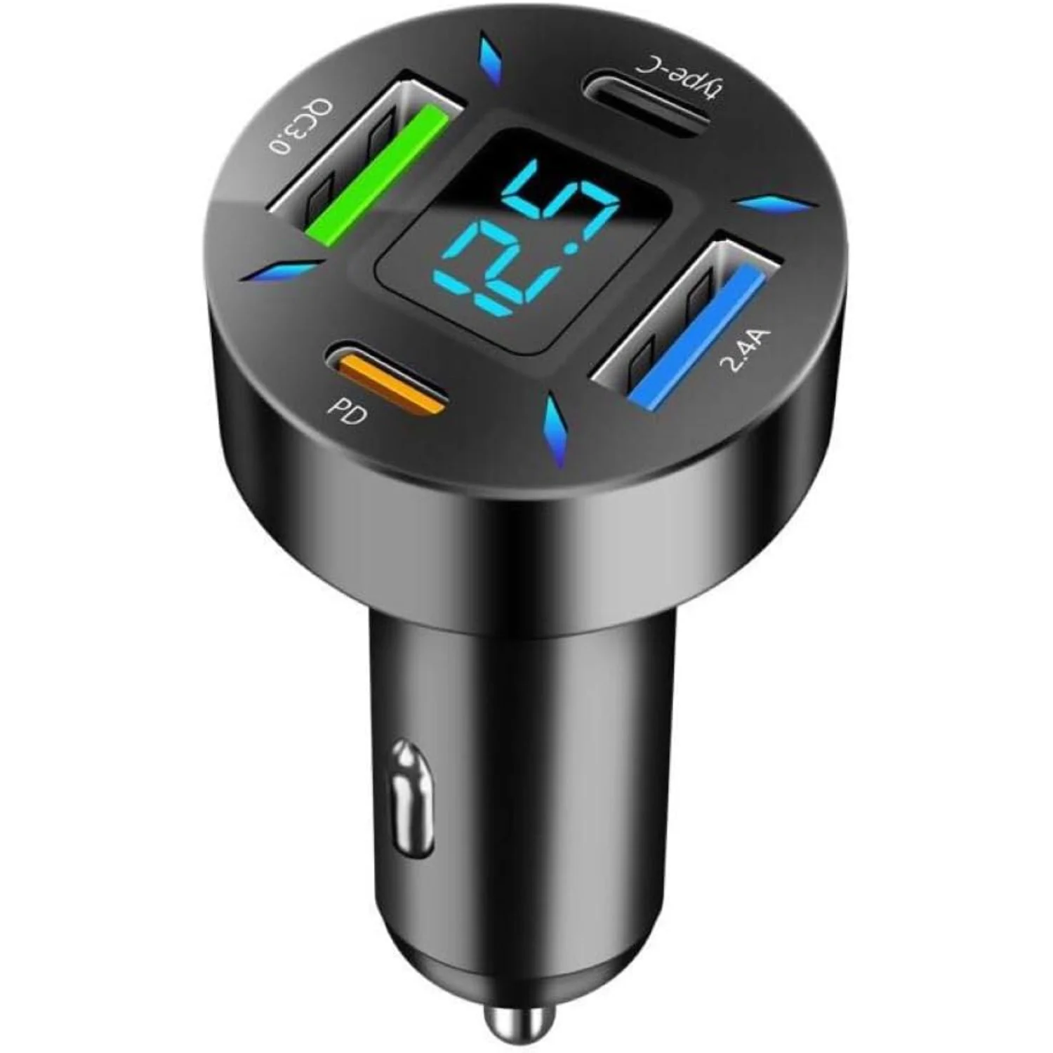 66W Charger Cigarette Lighter USB Charger, 4-Port Charger, 2 * USB 2.4 +PD+Type C Cigarette Lighter AdapterVoltmeter Compatibl
66W Charger Cigarette Lighter USB Charger, 4-Port Charger, 2 * USB 2.4 +PD+Type C Cigarette Lighter AdapterVoltmeter Compatibl