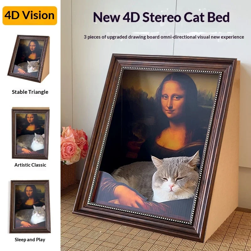 Mona Lisa 2-in-1 Cat Scratcher Bed Large Triangle 4D Stereo Cat House Pet Toy Gift Comfortable Sleeping Area for Cats
Mona Lisa 2-in-1 Cat Scratcher Bed Large Triangle 4D Stereo Cat House Pet Toy Gift Comfortable Sleeping Area for Cats