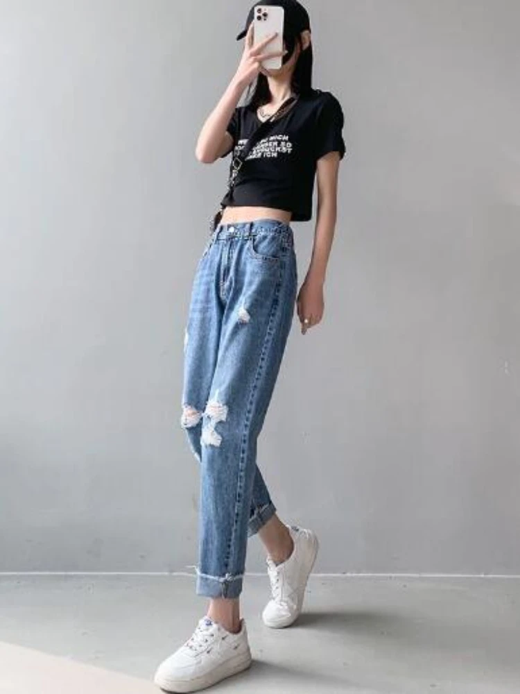 Jeans Women All-match Leisure Chic Streetwear Hole Summer Design Soft Ulzzang Ankle-Length Daily Popular Holiday Fit Simple New
Jeans Women All-match Leisure Chic Streetwear Hole Summer Design Soft Ulzzang Ankle-Length Daily Popular Holiday Fit Simple New