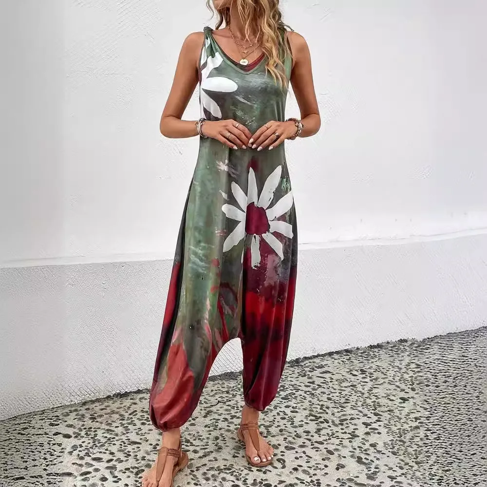 Spring And Summer New Women's Fashion Printed Sleeveless Sexy Open Back Strap Jumpsuit Woman Casual V-neck Funny Street Jumpsuit
Spring And Summer New Women's Fashion Printed Sleeveless Sexy Open Back Strap Jumpsuit Woman Casual V-neck Funny Street Jumpsuit