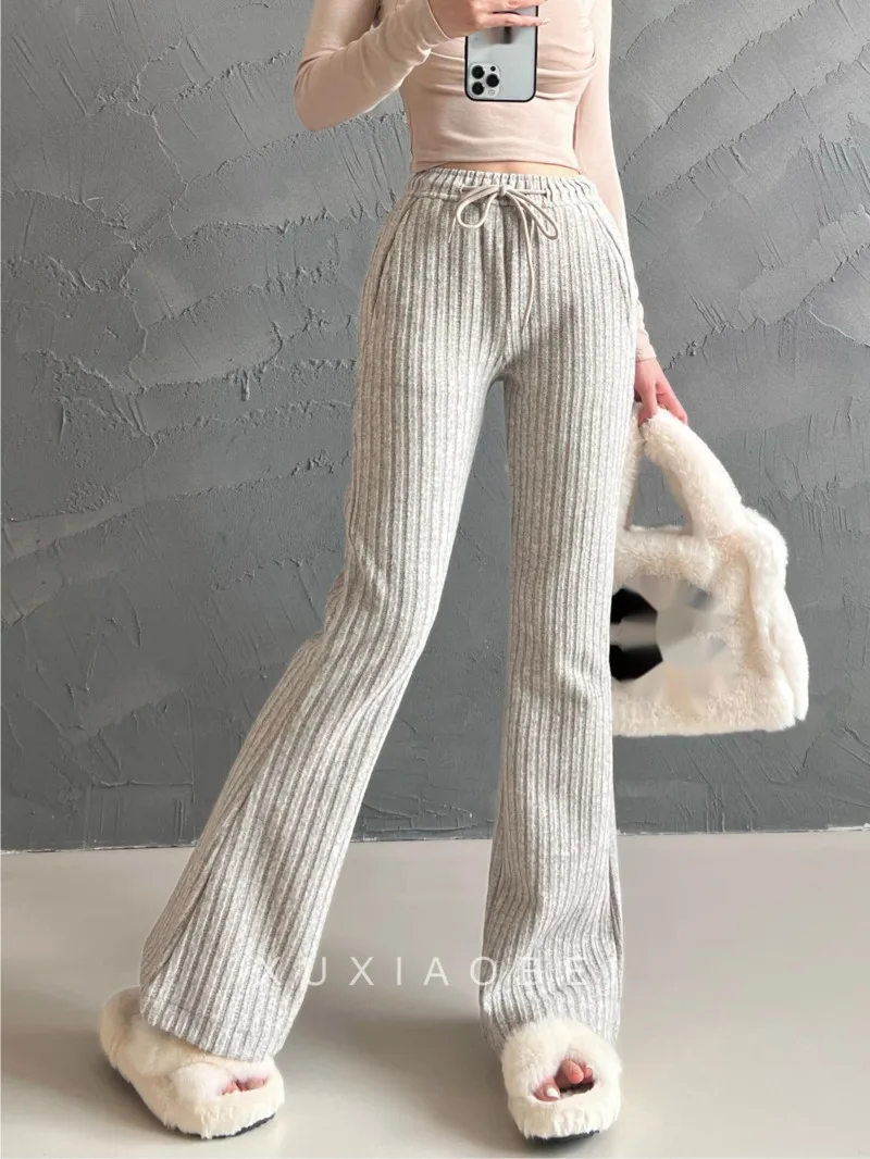 High Waist Vertical Slimming Micro Bell Shaped Pants For Women Elastic Slim Boot Cut Wide Legs Pants Fashion Korean Women ED7Z
High Waist Vertical Slimming Micro Bell Shaped Pants For Women Elastic Slim Boot Cut Wide Legs Pants Fashion Korean Women ED7Z