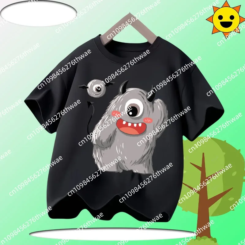 Children's animated cartoon crew-neck short-sleeved Monster Boy cartoon print casual shirt for boys and girls,new summer T-shirt
Children's animated cartoon crew-neck short-sleeved Monster Boy cartoon print casual shirt for boys and girls,new summer T-shirt