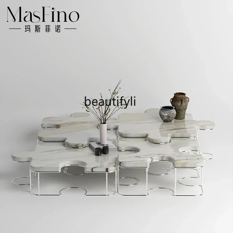 TTT Modern high-end marble home living room puzzle coffee table villa high and low special-shaped combination set
TTT Modern high-end marble home living room puzzle coffee table villa high and low special-shaped combination set