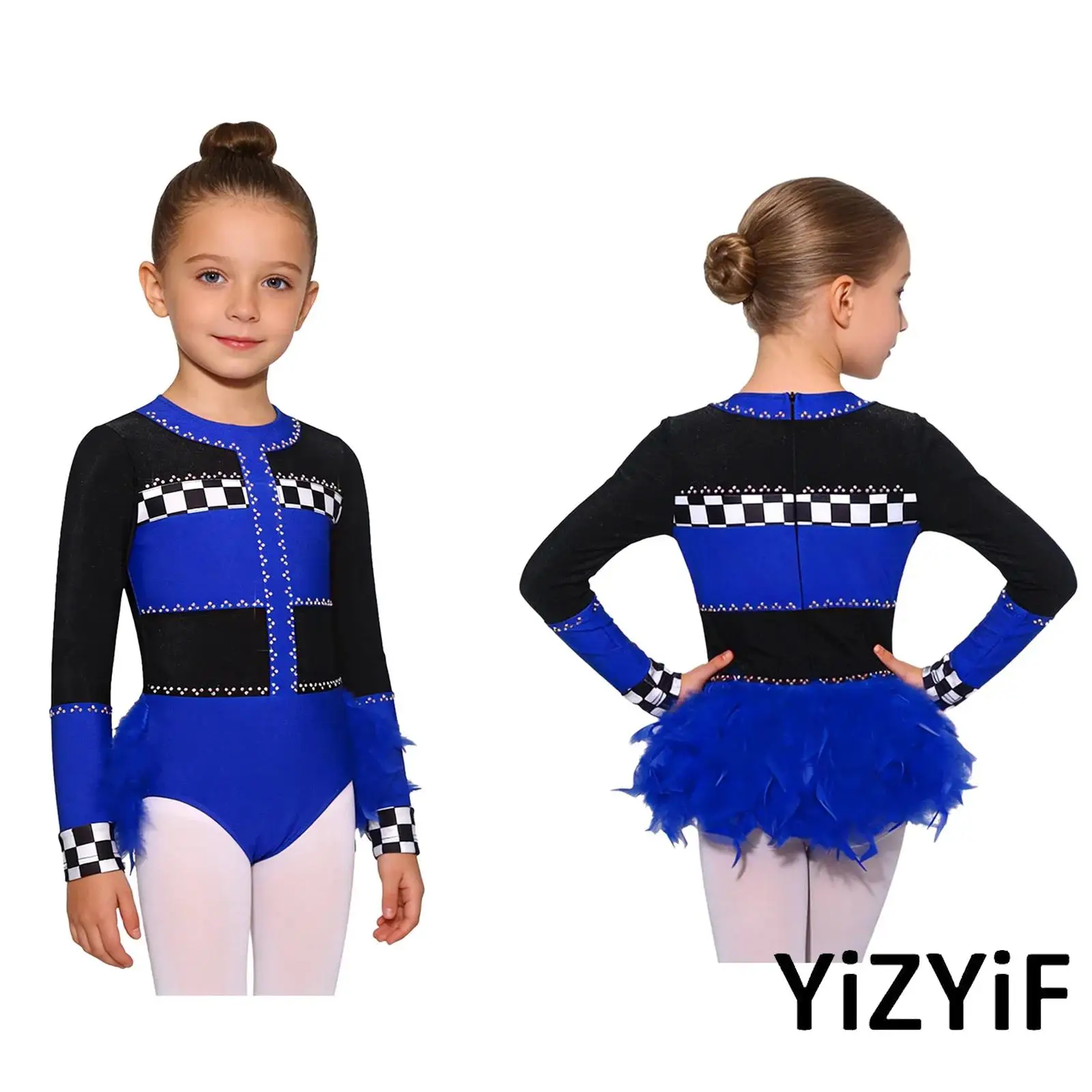 Kids Girls Racing Driver Jumpsuit Long Sleeve Layered Feather Bodysuit Gymnastics Ballet Dance Leotard for Figure Skating Dance
Kids Girls Racing Driver Jumpsuit Long Sleeve Layered Feather Bodysuit Gymnastics Ballet Dance Leotard for Figure Skating Dance