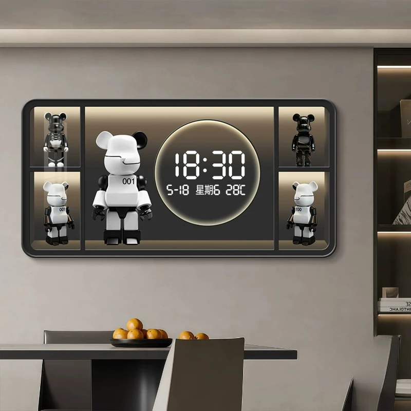 Living Room LED Electron Wall Clock Restaurant Decoration Painting Wall Watch Cartoon Bear Clock Mural Quartz Clock Home Decor
Living Room LED Electron Wall Clock Restaurant Decoration Painting Wall Watch Cartoon Bear Clock Mural Quartz Clock Home Decor