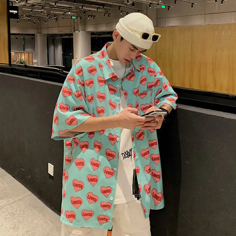 Heart Print Mens Shirt Streetwear Vintage White Shirt Men Shirts For Men Clothing Harajuku Blouse Hippie Punk Party Club Blouse
Heart Print Mens Shirt Streetwear Vintage White Shirt Men Shirts For Men Clothing Harajuku Blouse Hippie Punk Party Club Blouse