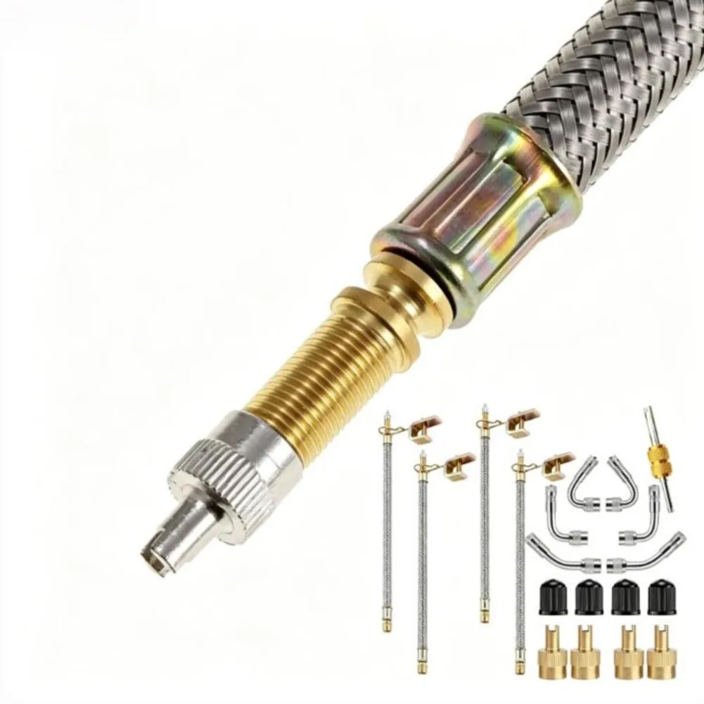 Stainless Steel Tire Valve Extension Hose With Brass Fittings For Truck SUV RV Dual Wheel Air Pressure Check 180mm
Stainless Steel Tire Valve Extension Hose With Brass Fittings For Truck SUV RV Dual Wheel Air Pressure Check 180mm