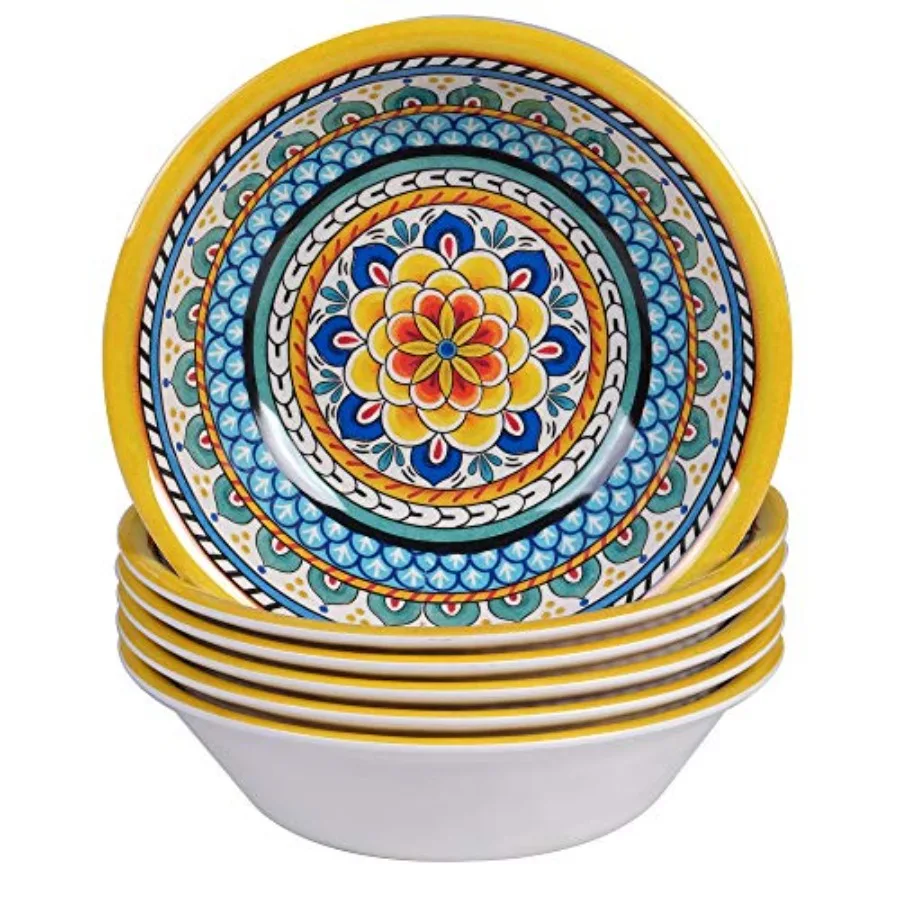 Portofino 7.5" Melamine All Purpose Bowls Set of 6 Vibrant Mediterranean Floral Design Lightweight and Break-Resistant Dishwash
Portofino 7.5" Melamine All Purpose Bowls Set of 6 Vibrant Mediterranean Floral Design Lightweight and Break-Resistant Dishwash