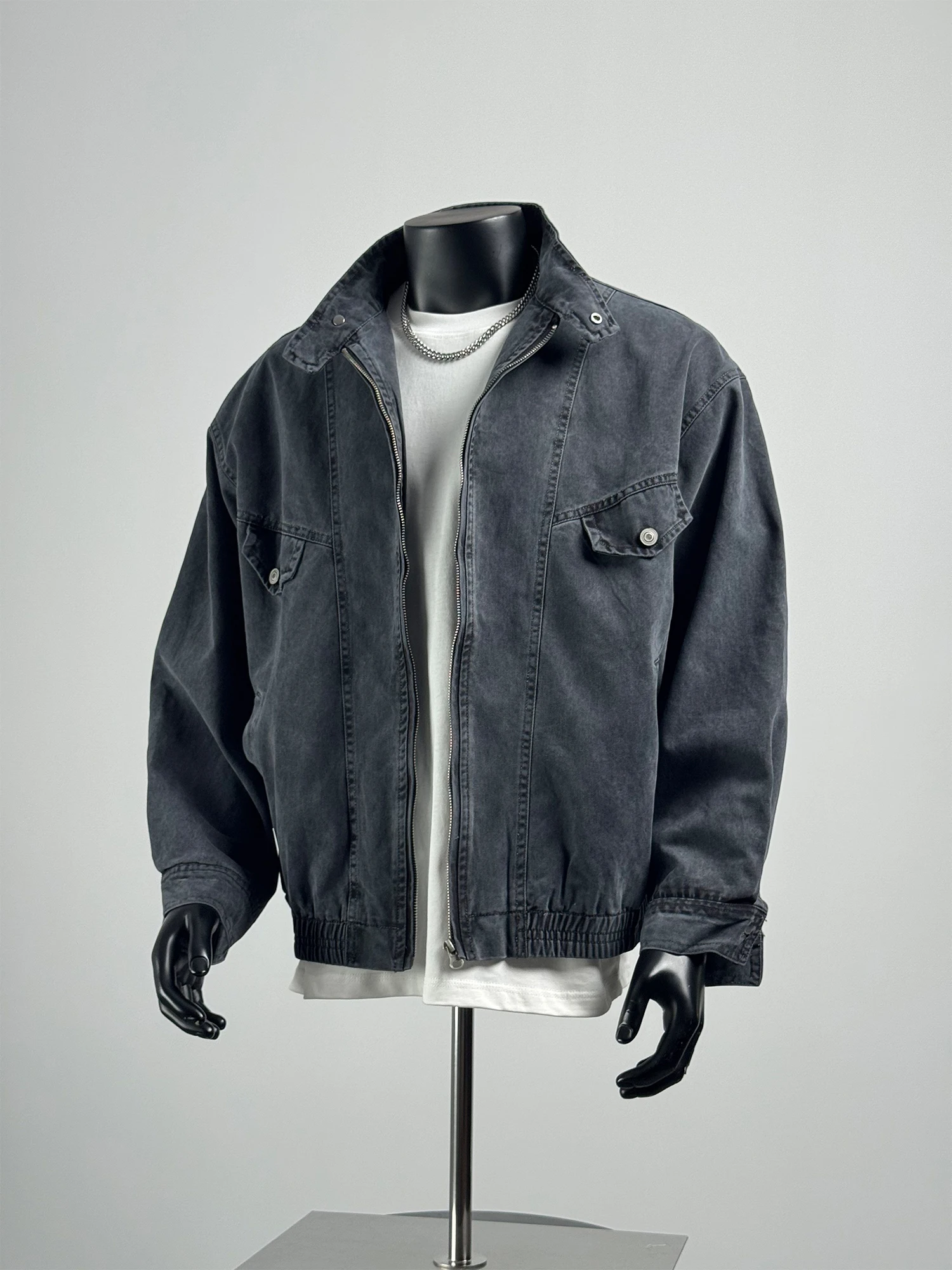 Retro Japanese Sle Pure Cotton Workwear Jaet Men's Stand Collar Loose Casual Outerwear Simple Weathered Feeling Top
Retro Japanese Sle Pure Cotton Workwear Jaet Men's Stand Collar Loose Casual Outerwear Simple Weathered Feeling Top