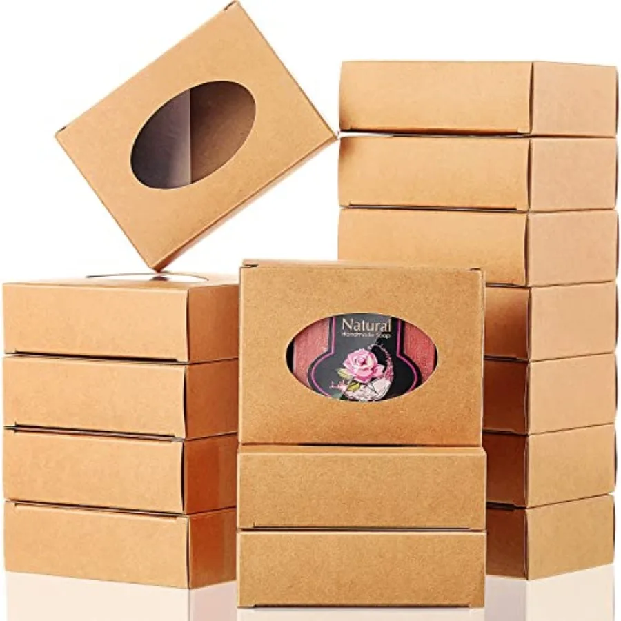 60 Pack Kraft Soap Boxes for Homemade, Large 3.8 x 2.8 x 1.2 Inch Soap Packaging Gift Boxes with Oval Window, for Soaps, Candy,
60 Pack Kraft Soap Boxes for Homemade, Large 3.8 x 2.8 x 1.2 Inch Soap Packaging Gift Boxes with Oval Window, for Soaps, Candy,