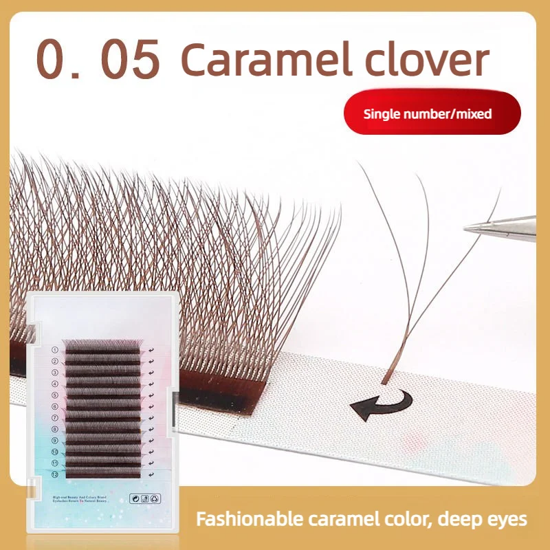 Caramel Brown Clover Lash 0.07mm Premade Volume Fans Natural Soft Fluffy Easy Fan Lash Extensions for Beginners Salon
Caramel Brown Clover Lash 0.07mm Premade Volume Fans Natural Soft Fluffy Easy Fan Lash Extensions for Beginners Salon