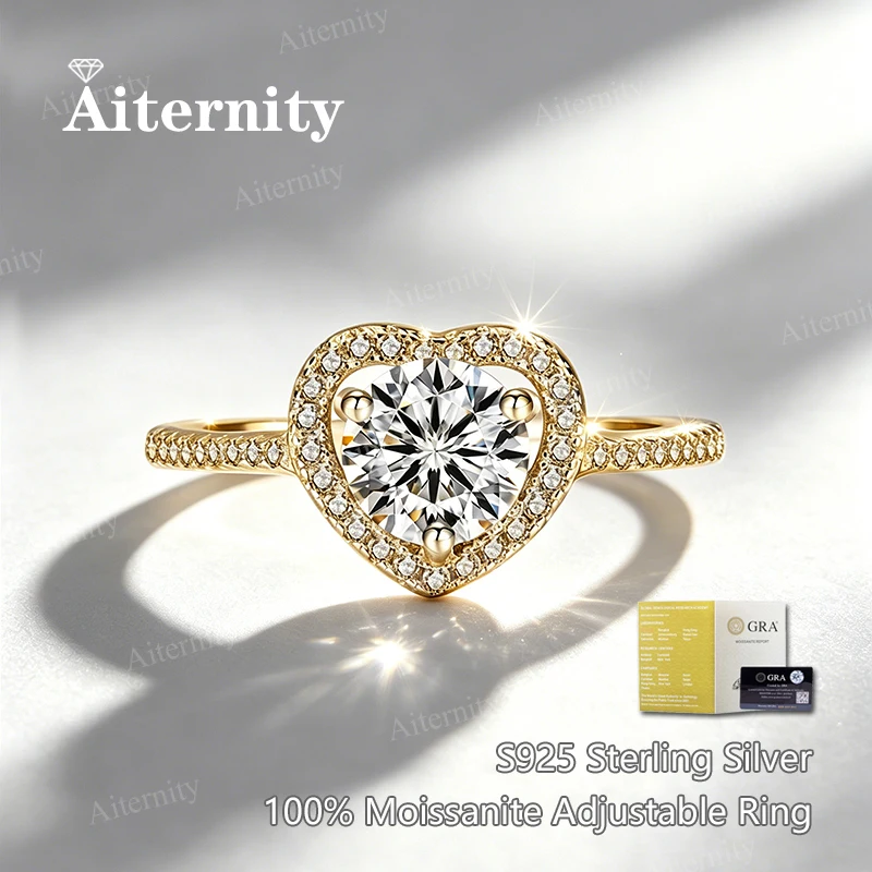Moissanite Heart Ring Set with Diamonds Open Ring Women's 925 Silver Adjustable Wedding Ring Exquisite Jewelry
Moissanite Heart Ring Set with Diamonds Open Ring Women's 925 Silver Adjustable Wedding Ring Exquisite Jewelry