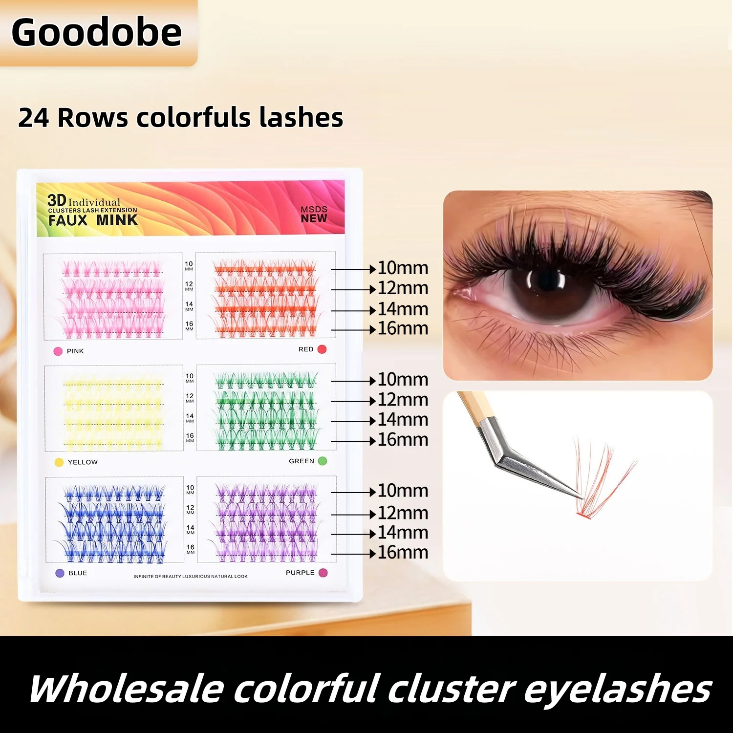 24 Rows 3D Individual Clusters Lashes Extension Faux Mink eyealshes Colorful 20p natural soft false eyelashes
24 Rows 3D Individual Clusters Lashes Extension Faux Mink eyealshes Colorful 20p natural soft false eyelashes