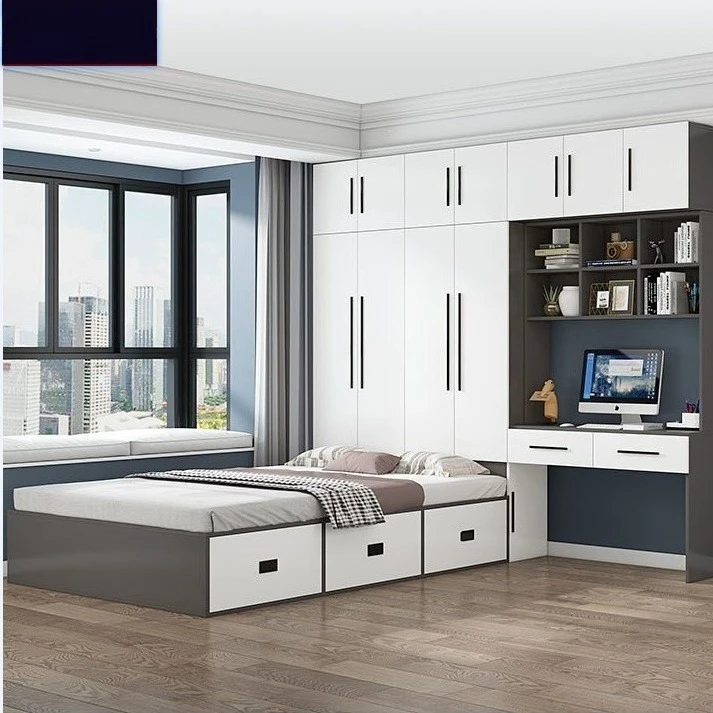 Tatami small apartment bed cabinet integrated wardrobe desk children's bed multi-function
Tatami small apartment bed cabinet integrated wardrobe desk children's bed multi-function
