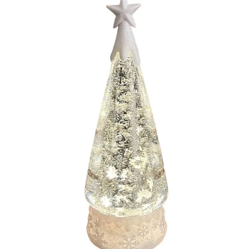 Snowflake luminous Christmas tree atmosphere ornament two-piece set conical light and shadow romantic rotating candlestick
Snowflake luminous Christmas tree atmosphere ornament two-piece set conical light and shadow romantic rotating candlestick