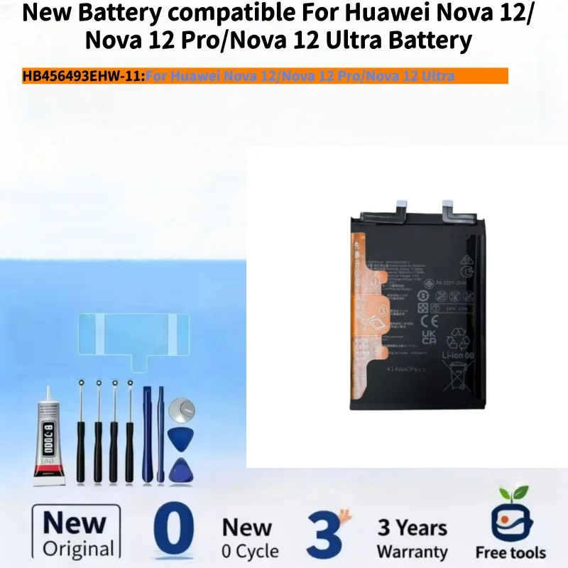 New Battery Compatible For Huawei Nova 12/Nova 12 Pro/Nova 12 Ultra 4600mAh HB456493EHW-11 Mobile Phone Batteries + Free Tools
New Battery Compatible For Huawei Nova 12/Nova 12 Pro/Nova 12 Ultra 4600mAh HB456493EHW-11 Mobile Phone Batteries + Free Tools