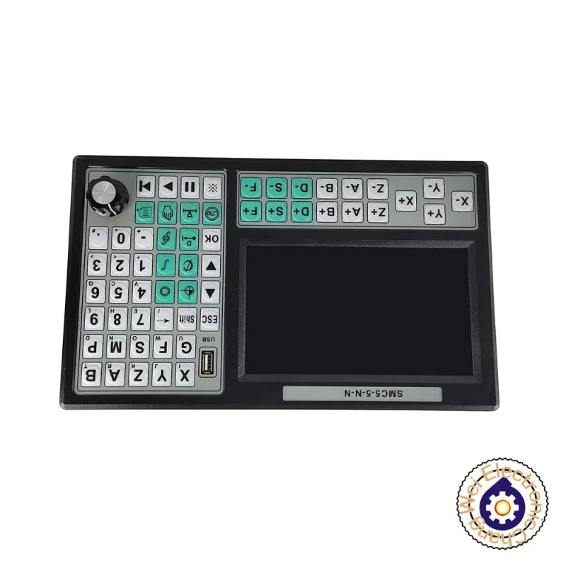 CNC 5 Axis Offline Mach3 USB Controller SMC5-5-N-N 500KHz G-Code 7 inch Large Screen + 6 Axis Emergency Stop Hand Wheel MPG
CNC 5 Axis Offline Mach3 USB Controller SMC5-5-N-N 500KHz G-Code 7 inch Large Screen + 6 Axis Emergency Stop Hand Wheel MPG