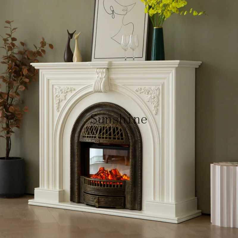 French retro fireplace cabinet solid wood porch, simulated fire fireplace decorative cabinet, integrated
French retro fireplace cabinet solid wood porch, simulated fire fireplace decorative cabinet, integrated
