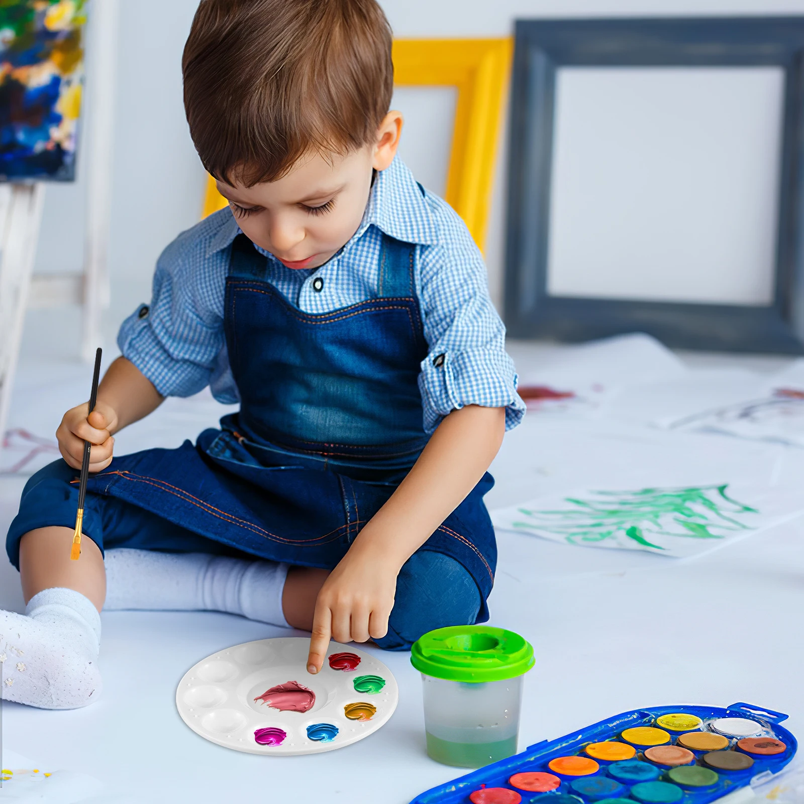 Oil Brush Palette Set Multi-needle Nylon Paint Brushes Watercolor Charm Plastic Round Artist Child
Oil Brush Palette Set Multi-needle Nylon Paint Brushes Watercolor Charm Plastic Round Artist Child