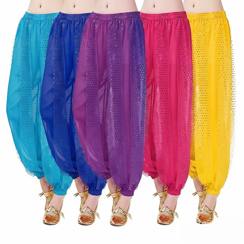 Women Belly Dance Harem Pants Shiny Sequin Chiffon Loose Bloomers Arabic Indian Lantern Pants for Cosplay Stage Performance
Women Belly Dance Harem Pants Shiny Sequin Chiffon Loose Bloomers Arabic Indian Lantern Pants for Cosplay Stage Performance