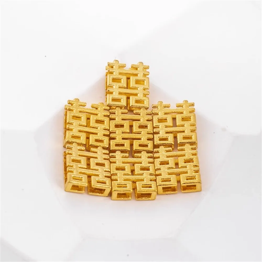 1pcs 18k Copper Gold Color Preservation Sand Gold Double-sided Joy Hollow Double Happiness Pendant Diy Jewelry Pendant Charm
1pcs 18k Copper Gold Color Preservation Sand Gold Double-sided Joy Hollow Double Happiness Pendant Diy Jewelry Pendant Charm