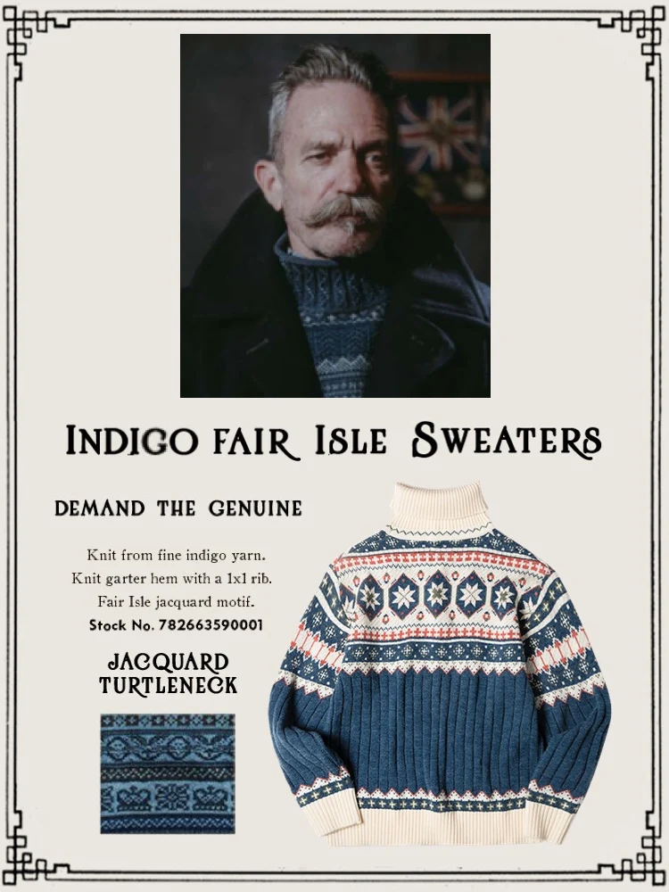 Свитер с высоким воротником Wior Fair Isle etland Pattern в американском ретро-стиле, сине-белая вышивка
Свитер с высоким воротником Wior Fair Isle etland Pattern в американском ретро-стиле, сине-белая вышивка