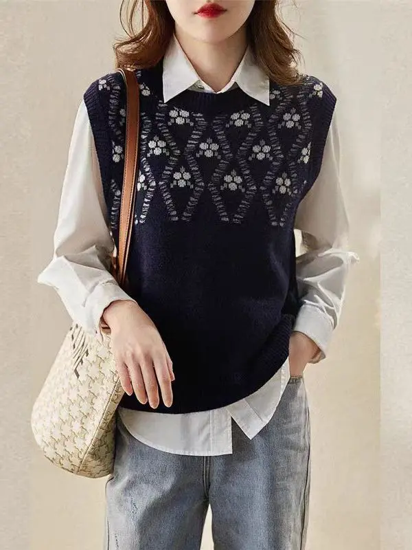 Женский трикотажный топ Goka Spring Autumn Fashion с круглым вырезом и мелким цветочным узором, удобный, дышащий, для ношения под одеждой
Женский трикотажный топ Goka Spring Autumn Fashion с круглым вырезом и мелким цветочным узором, удобный, дышащий, для ношения под одеждой