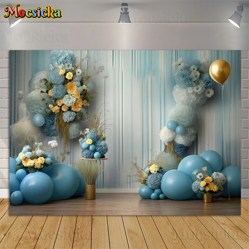 Photography Background Blue Balloon Flowers Kids Birthday Party Portrait Decor Props Cake Smash Backdrops Photo Studio Photocall
Photography Background Blue Balloon Flowers Kids Birthday Party Portrait Decor Props Cake Smash Backdrops Photo Studio Photocall