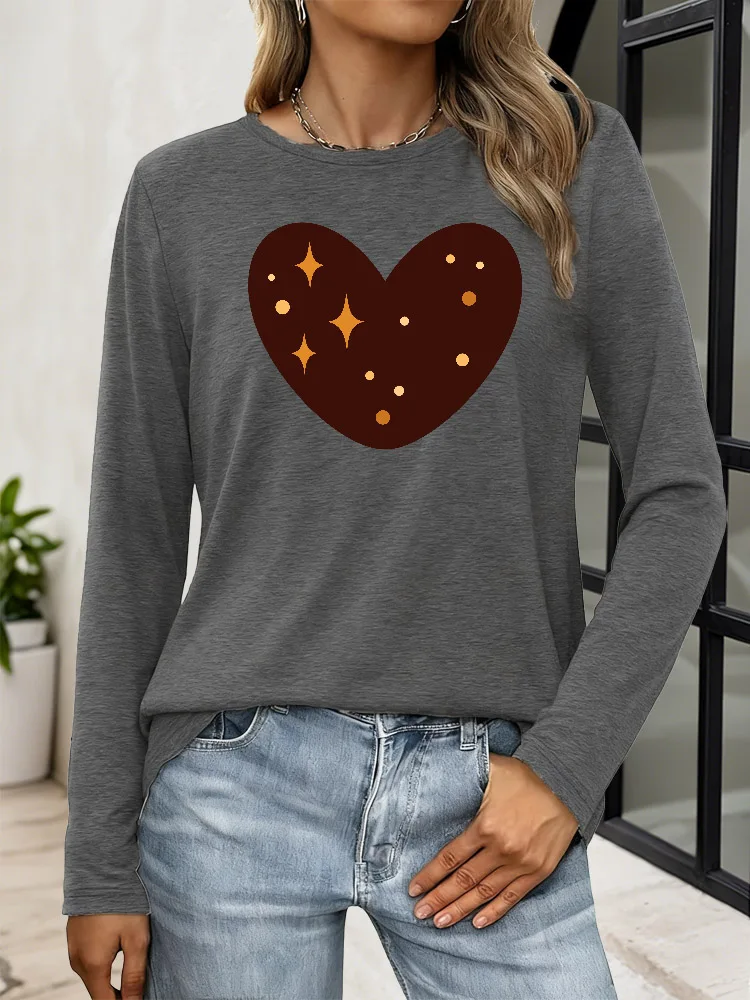 Сладкая коричневая женская повседневная футболка с длинным рукавом и круглым вырезом Y2K, футболка из дышащей смесовой ткани на весну и осень
Сладкая коричневая женская повседневная футболка с длинным рукавом и круглым вырезом Y2K, футболка из дышащей смесовой ткани на весну и осень