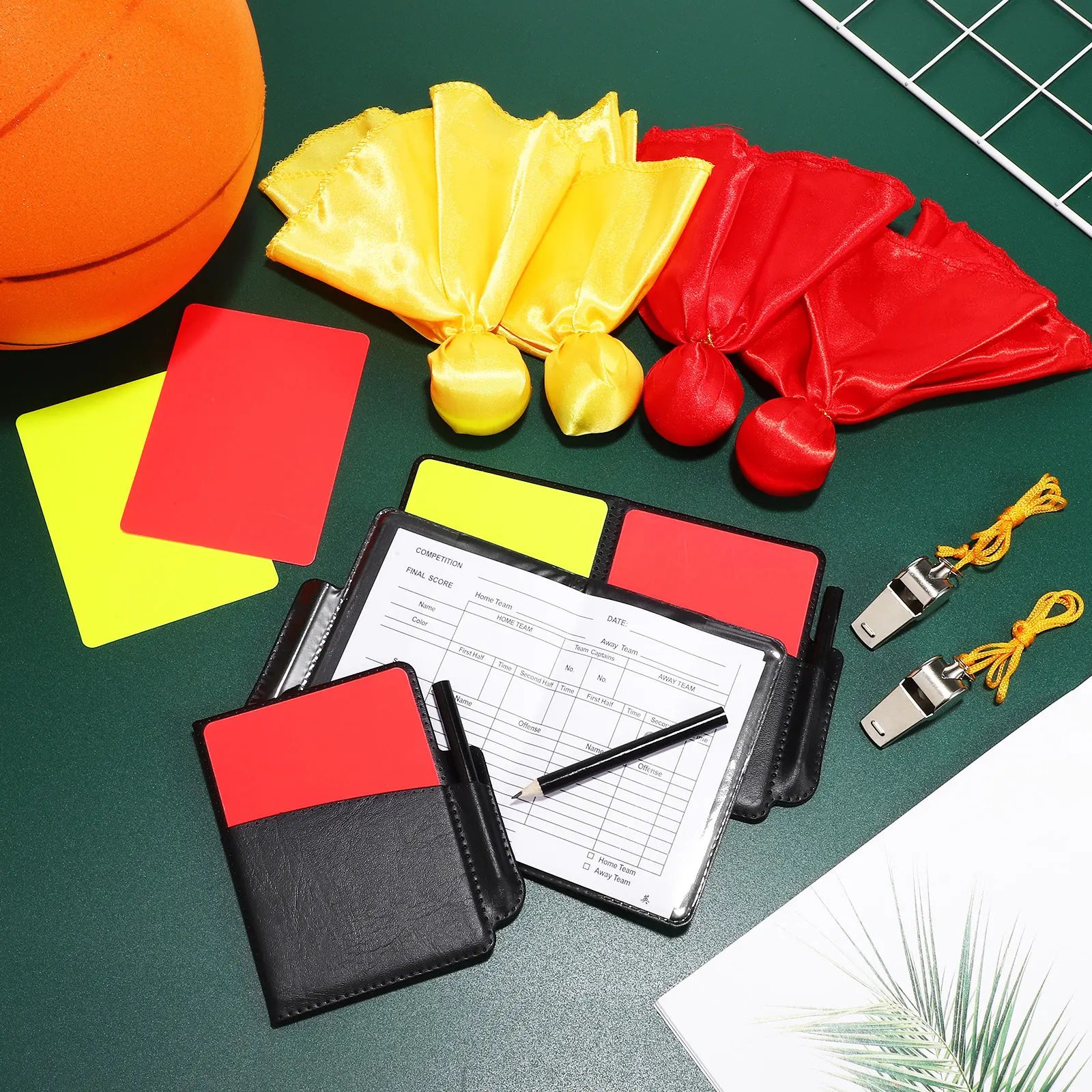 1 set 1 Set Soccer Referee Cards Flags Whistles Kit For Football Judge Accessories Referee Card Set Whistle Lanyard
1 set 1 Set Soccer Referee Cards Flags Whistles Kit For Football Judge Accessories Referee Card Set Whistle Lanyard