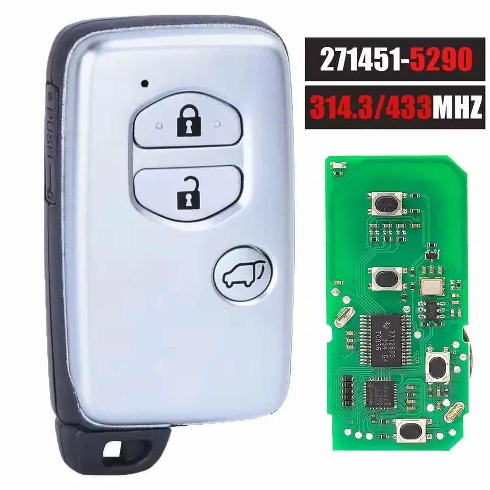Умный пульт дистанционного управления 271451-5290 HYQ14ACX, 314,3 МГц/433 МГц для Toyota 4runner Prius C V Venza 2009-2019
Умный пульт дистанционного управления 271451-5290 HYQ14ACX, 314,3 МГц/433 МГц для Toyota 4runner Prius C V Venza 2009-2019