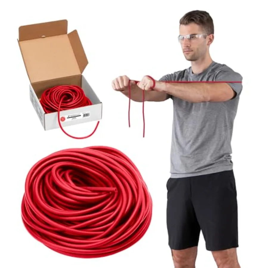Resistance Tubing, Red, Medium Level 2, 100 ft Roll, Latex-Free, Professional-Grade Exercise Tube for Body and Core Workouts, C
Resistance Tubing, Red, Medium Level 2, 100 ft Roll, Latex-Free, Professional-Grade Exercise Tube for Body and Core Workouts, C
