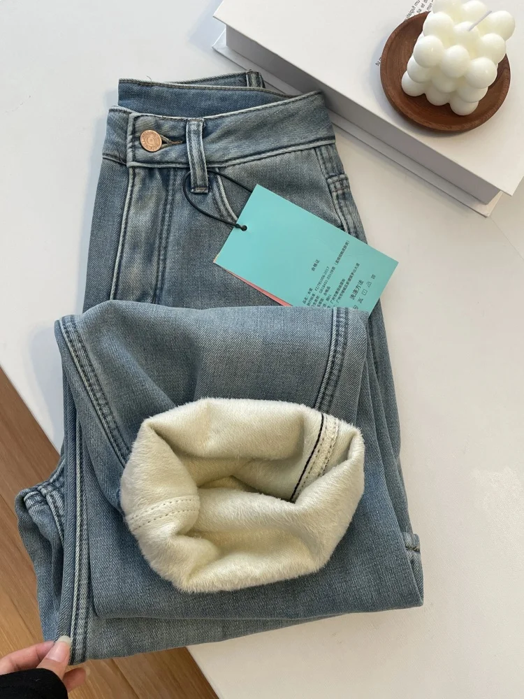 Джинсовые брюки больших размеров Fce Lined Thi, женские зимние широкие брюки с высокой талией, утягивающие брюки прямого кроя, удобные повседневные брюки...
Джинсовые брюки больших размеров Fce Lined Thi, женские зимние широкие брюки с высокой талией, утягивающие брюки прямого кроя, удобные повседневные брюки...