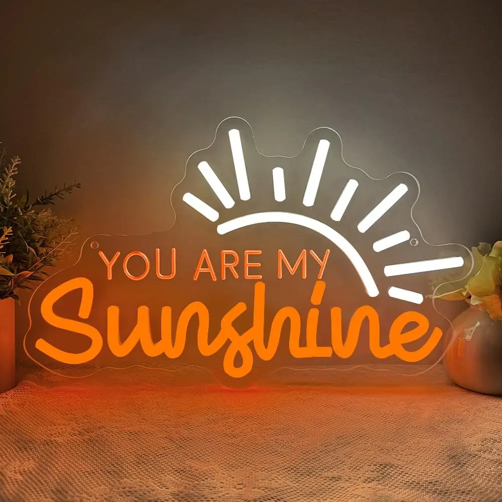 Sun LED Neon Light Sign You Are My Sunshine Neon Sign USB Power Dimmable for Bedroom Wedding Club Party Man Cave Room Wall Decor
Sun LED Neon Light Sign You Are My Sunshine Neon Sign USB Power Dimmable for Bedroom Wedding Club Party Man Cave Room Wall Decor