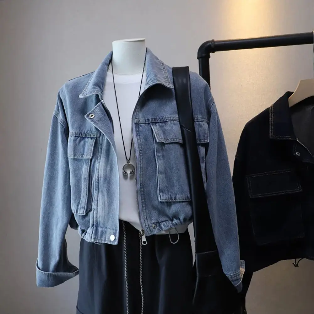 Короткие джинсовые пальто с большими карманами для женщин, весенне-осенние повседневные свободные куртки на молнии, джинсовая куртка в корейском стиле, верхняя одежда в стиле ретро
Короткие джинсовые пальто с большими карманами для женщин, весенне-осенние повседневные свободные куртки на молнии, джинсовая куртка в корейском стиле, верхняя одежда в стиле ретро