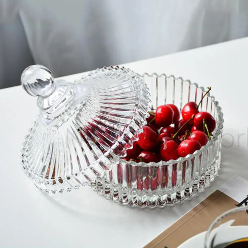 Elegant Striped Glass Candy Jar Transparent Storage Can with Lid Large Capacity for Snacks Candies Swabs Toothpicks
Elegant Striped Glass Candy Jar Transparent Storage Can with Lid Large Capacity for Snacks Candies Swabs Toothpicks