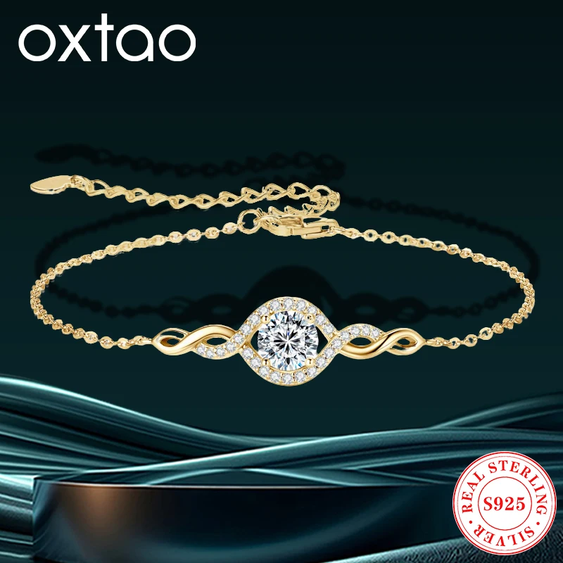 OXTAO Fashion Infinite Bracelet Real 925 Sterling Silver 6.5mm Moissanite Romantic Bracelet Adjustable Chain for Women Jewelry
OXTAO Fashion Infinite Bracelet Real 925 Sterling Silver 6.5mm Moissanite Romantic Bracelet Adjustable Chain for Women Jewelry