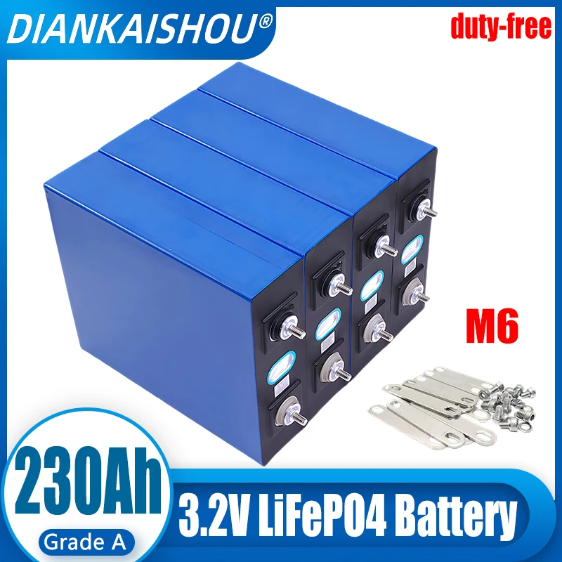 1-16pcs new 3.2v 230ah nut Stud A-grade DIY 12V 24V 48V LiFePO4 battery electric scooter RV lithium iron phosphate solar storage
1-16pcs new 3.2v 230ah nut Stud A-grade DIY 12V 24V 48V LiFePO4 battery electric scooter RV lithium iron phosphate solar storage