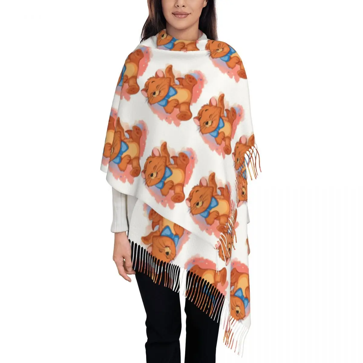 Женский шарф с кисточками из мультфильма Marie Cat на заказ, мягкая шаль, женские зимне-осенние шарфы
Женский шарф с кисточками из мультфильма Marie Cat на заказ, мягкая шаль, женские зимне-осенние шарфы