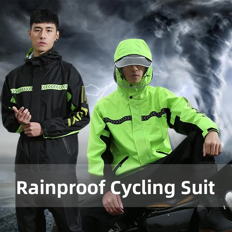 Waterproof Raincoat Rainpants Set Unisex Summer Full Body Bike Riding Vehicle Delivery Man Woman Separate Design Rai...